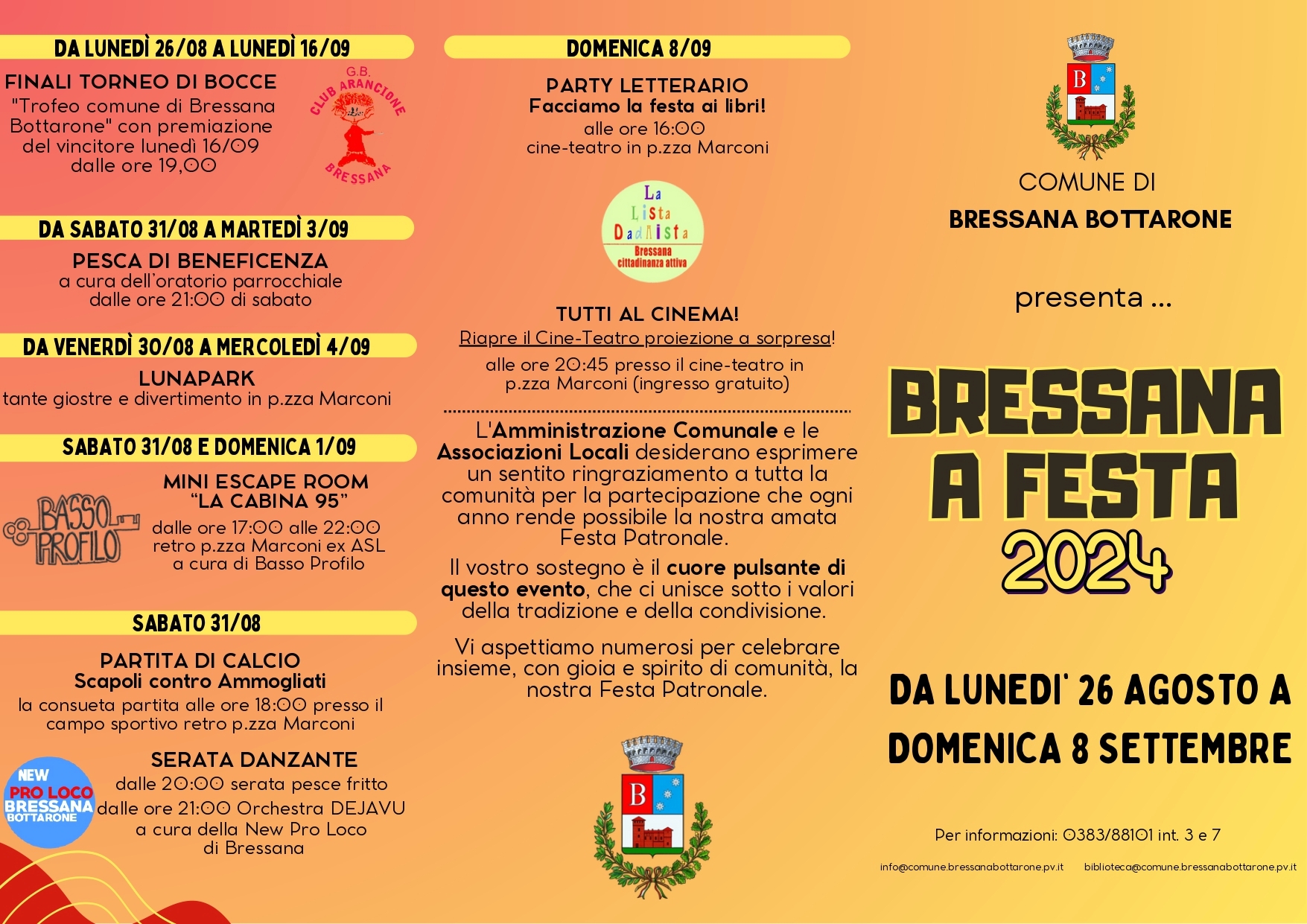 Per vedere il programma completo aprire il file pdf